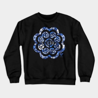 Blue Floral Crewneck Sweatshirt